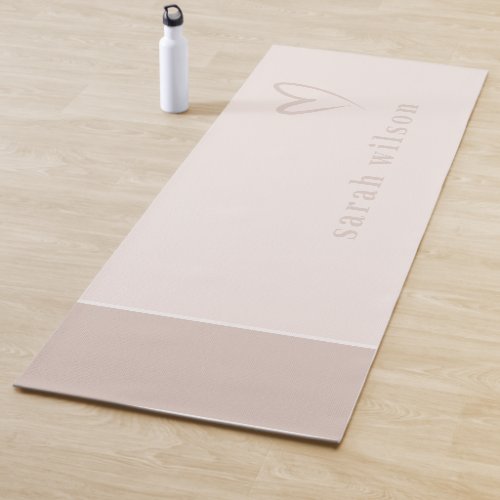 Classy Elegant Minimal Simple Blush Pink Heart  Yoga Mat