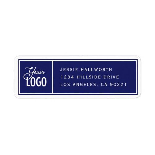 Classy Elegant Modern Navy Blue Return Address Label