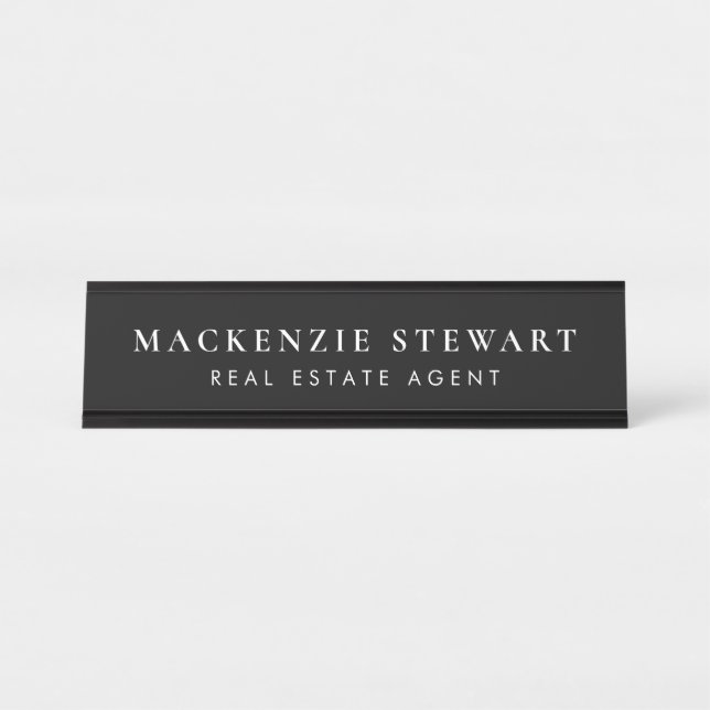 Classy Elegant Modern Professional Simple Desk Name Plate (Front)