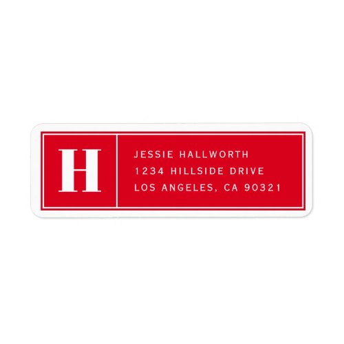 Classy Elegant Modern Red Return Address Label