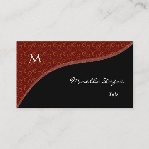 Customizable Classy Elegant Monogram Spirals Business Card