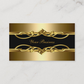 Classy Elegant Ornate Gold On Gold Black 2 Business Card