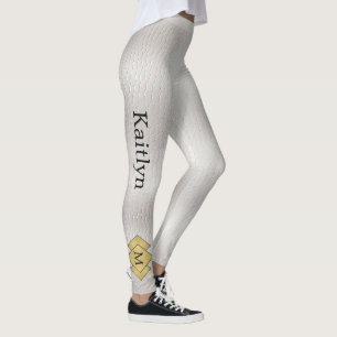 Classy Elegant Personalized Faux White Leather Leggings
