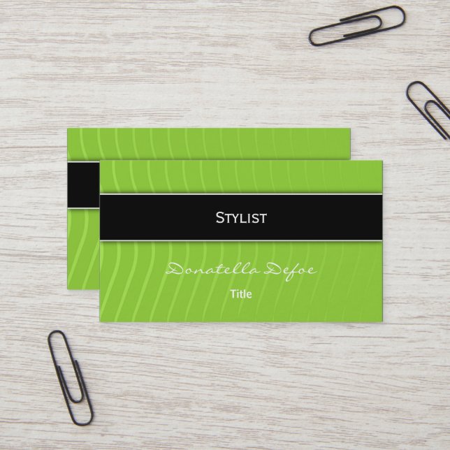 Classy Elegant Professional Green Business Card (Front/Back In Situ)