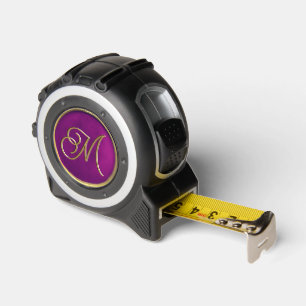 Classy Elegant Purple and Gold Monogrammed Vintage Tape Measure