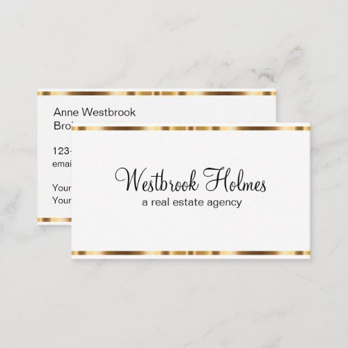 Classy Elegant Real Estate Business Cards