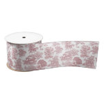 Classy Elegant Rustic Pink Horses Country Toile Satin Ribbon
