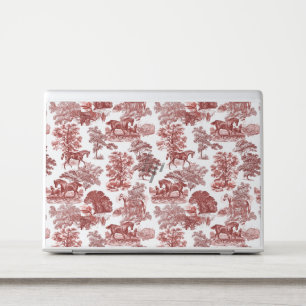 Classy Elegant Rustic Red Horses Country Toile HP Laptop Skin