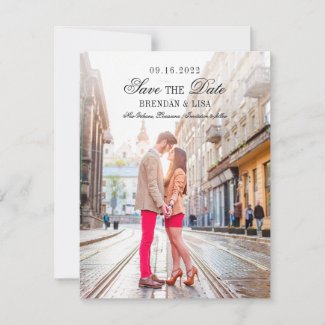 Classy Elegant Save the Date Photo Card