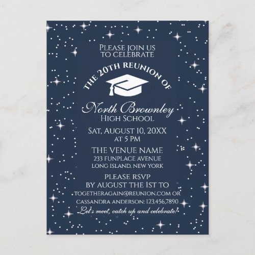 Classy Elegant School Reunion Design Invitation Postcard