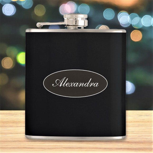 Classy Elegant Script Custom Name Personalized Flask (Creator Uploaded)