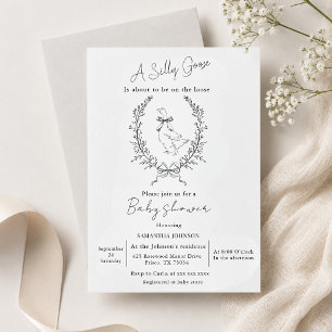 Classy Elegant silly goose baby shower  Invitation