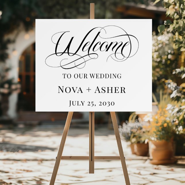 Classy Elegant Simple Modern Wedding Welcome Foam Board (Creator Uploaded)