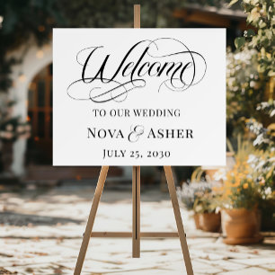 Classy Elegant Simple Modern Wedding Welcome Foam Board