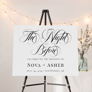 Classy Elegant Simple The Night Before Welcome Foam Board