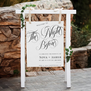 Classy Elegant Simple The Night Before Welcome Foam Board