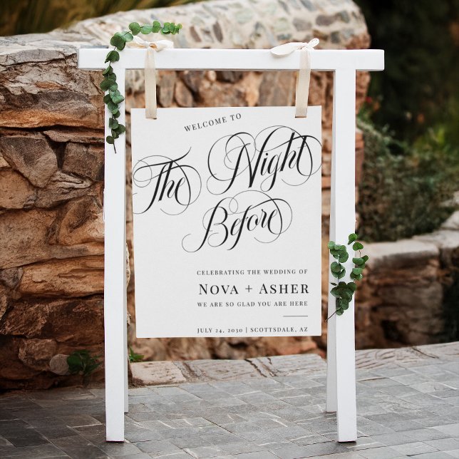 Classy Elegant Simple The Night Before Welcome Foam Board (Creator Uploaded)