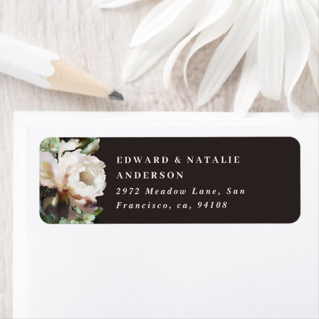 Classy elegant stylish dark floral modern rustic label (Insitu)