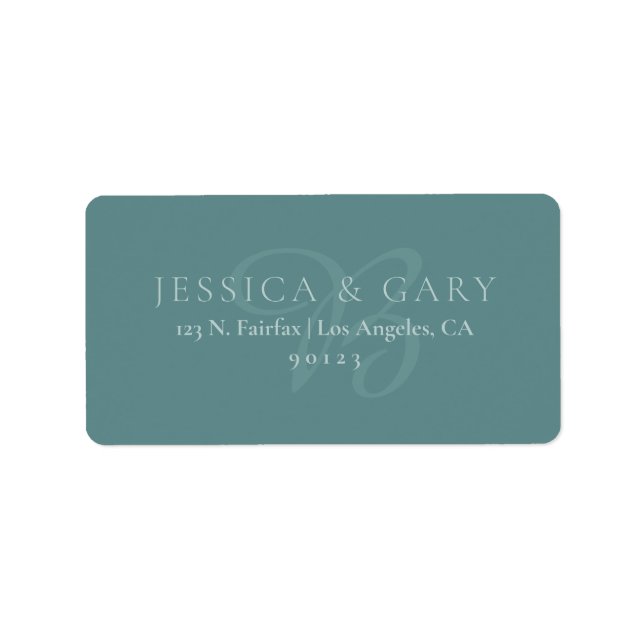 Classy Elegant Teals Return Address Label (Front)