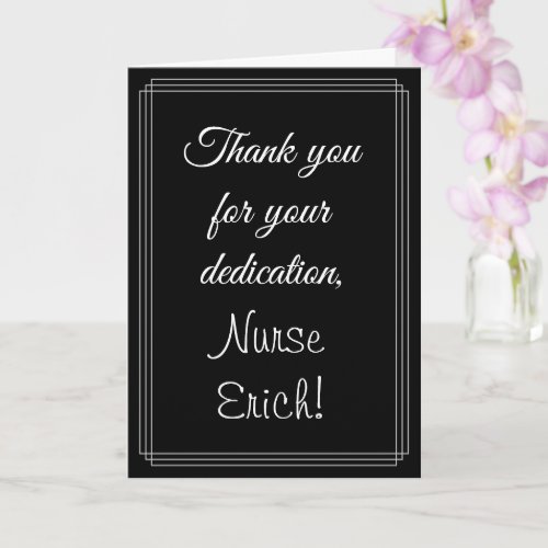 Classy  Elegant Thank you for your dedication Card