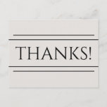 [ Thumbnail: Classy, Elegant "Thanks!" Postcard ]
