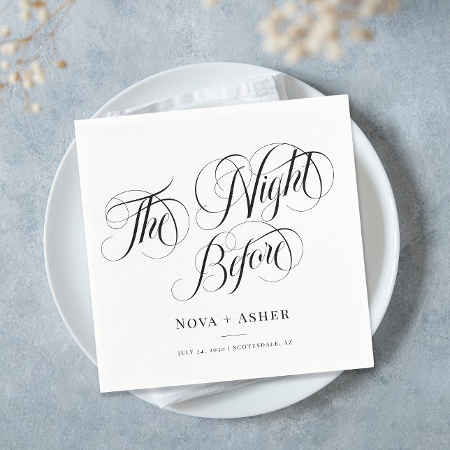 Classy Elegant The Night Before Customized Wedding Napkins (Creator Uploaded)
