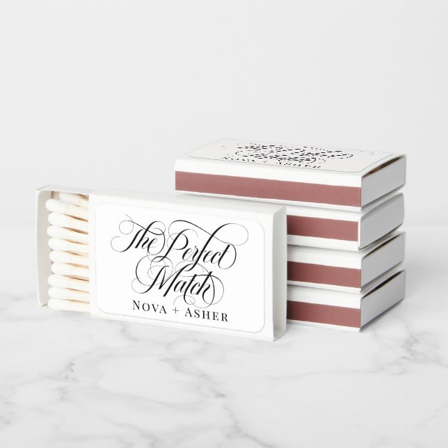 Classy Elegant The Perfect Match Wedding Matches (Stacked)