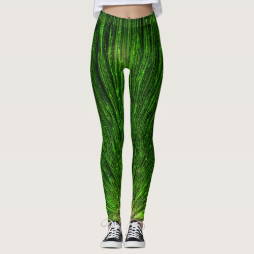 classy elegant tropical forest abstract palm leaf  leggings