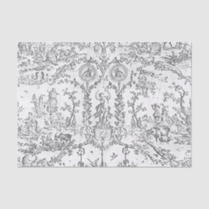 Classy Elegant Vintage Gray French Country Toile Tissue Paper