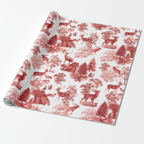 Classy Elegant Vintage Red Deer in Woodland Wrapping Paper