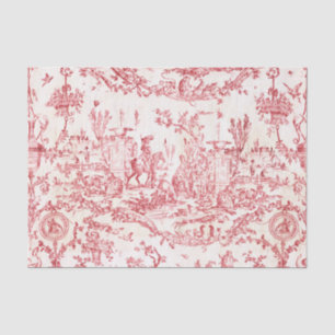 Classy Elegant Vintage Red French Country Toile Tissue Paper