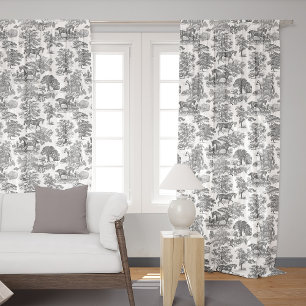 Classy Elegant Vintage Rustic Horse Toile Blackout Curtains