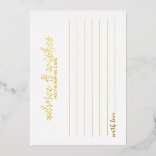Classy Elegant Wedding Advice and Wishes Gold Foil Invitation