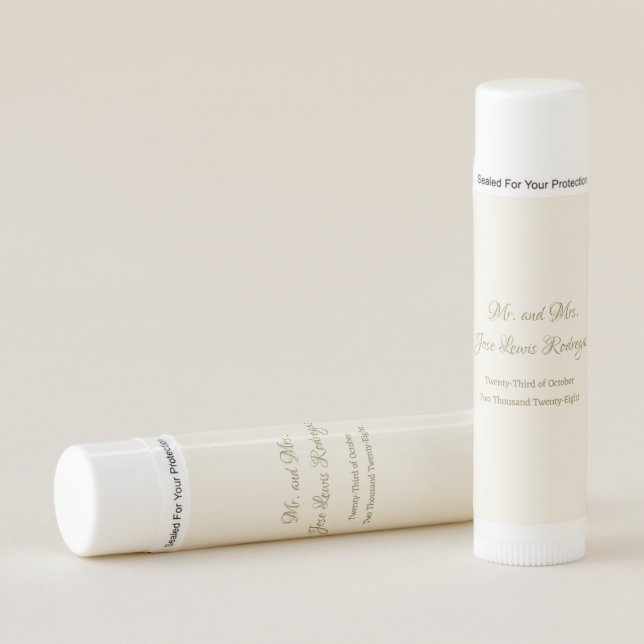 Classy Elegant Wedding Favour Lip Balm (Front)