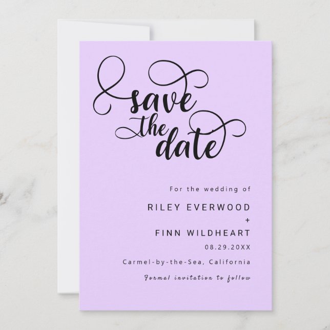 Classy Elegant wedding save the date Invitation (Front)