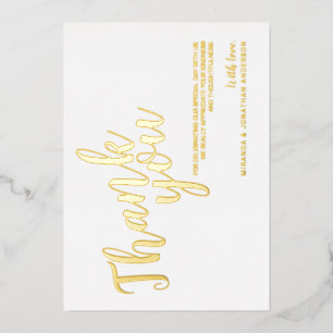 Classy Elegant Wedding Thank You Foil Invitation