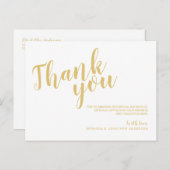Classy Elegant White and Gold Wedding Thank You Postcard (Front/Back)