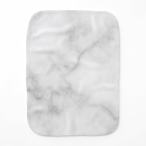 Classy Elegant White Marble Pattern Baby Burp Cloth