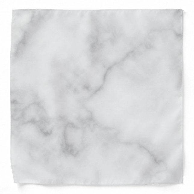 Classy Elegant White Marble Pattern Bandana (Front)