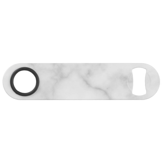 Classy Elegant White Marble Pattern Bar Key (Front (Horizontal))