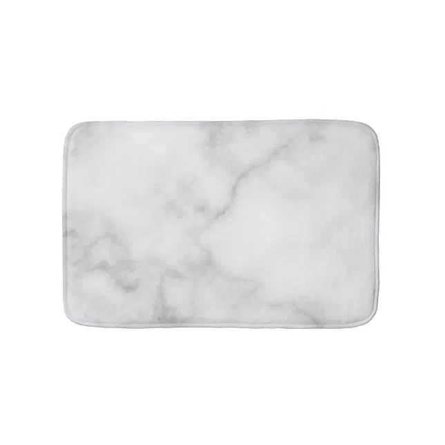 Classy Elegant White Marble Pattern Bathroom Mat Zazzle