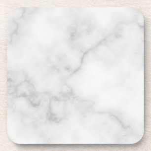 Classy Elegant White Marble Pattern Beverage Coaster