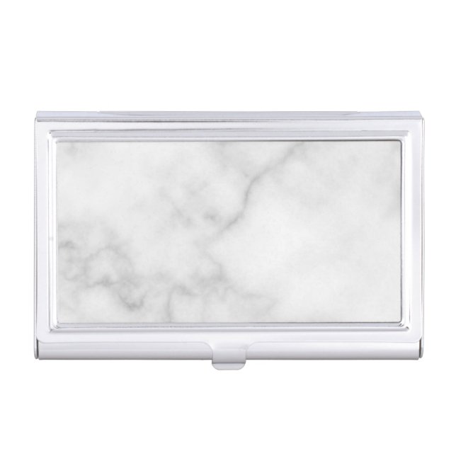 Classy Elegant White Marble Pattern Case For Business Cards (Front)