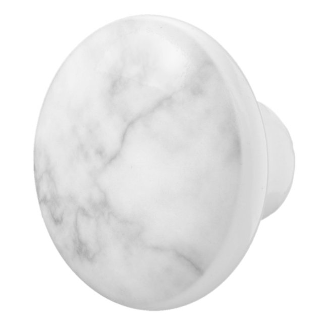 Classy Elegant White Marble Pattern Ceramic Knob (Right)
