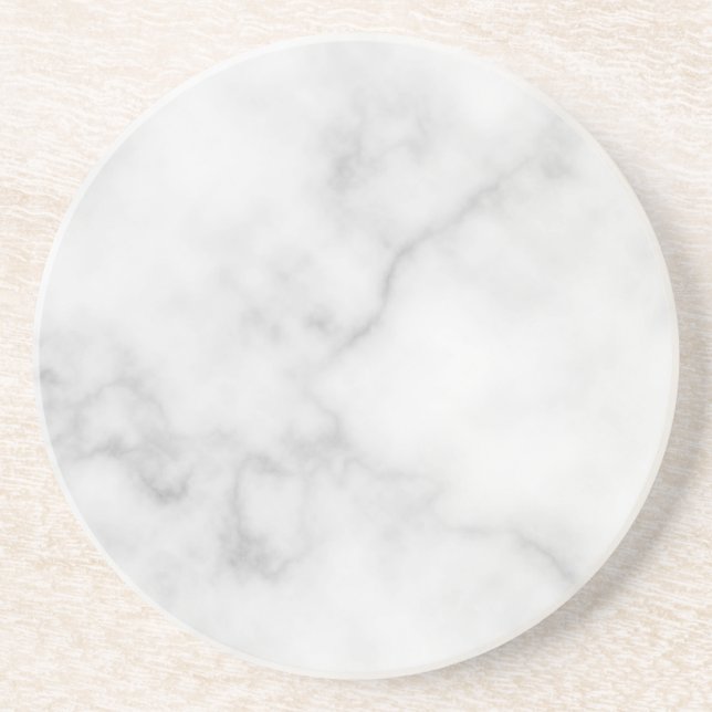 Classy Elegant White Marble Pattern Coaster (Front)