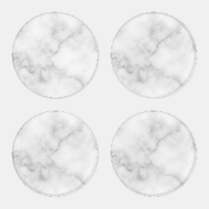 Classy Elegant White Marble Pattern Coaster Set