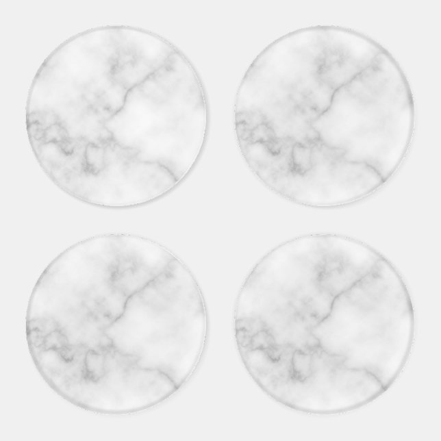 Classy Elegant White Marble Pattern Coaster Set (Set)