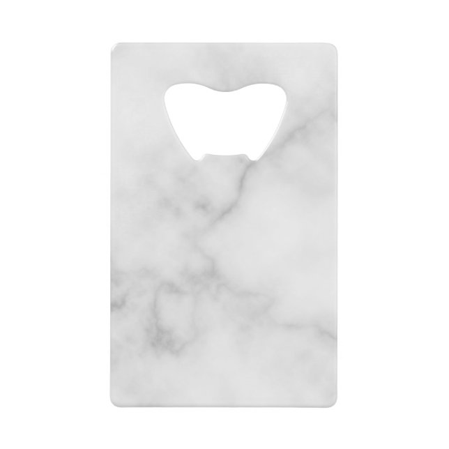 Classy Elegant White Marble Pattern Credit Card Bottle Opener (Front)