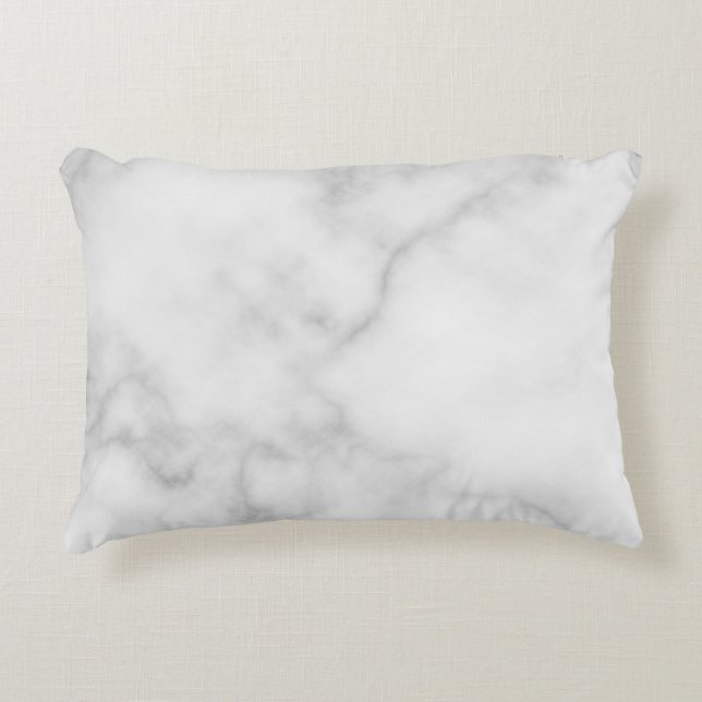 Classy Elegant White Marble Pattern Decorative Pillow (Front)