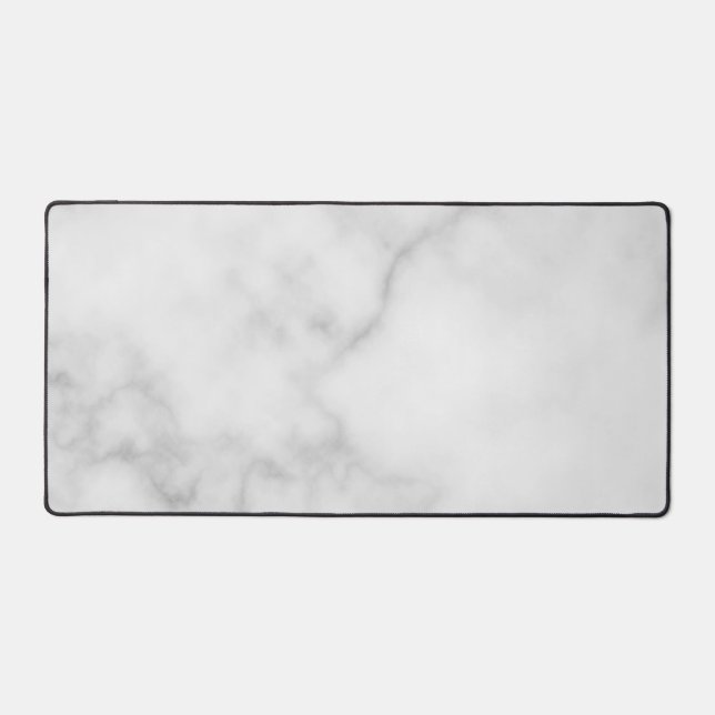 Classy Elegant White Marble Pattern Desk Mat (Front)